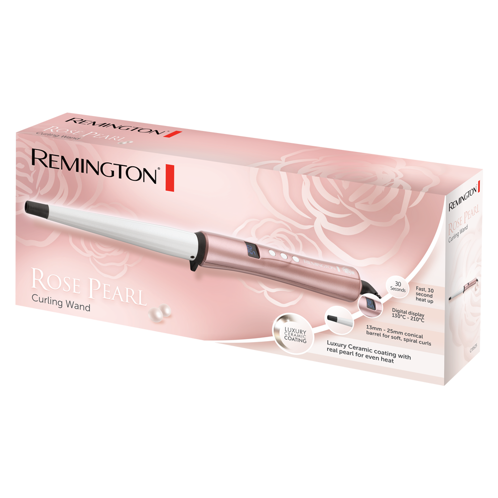 Remington ProLuxe Women's Hair Curling Wand Tong 210°C 25-38mm, Ci91X1 Rose  Gold 4008496936953 